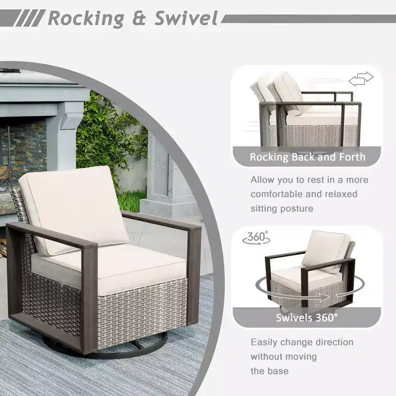 UPTIOT 6-Piece Outdoor Patio Conversation Set
