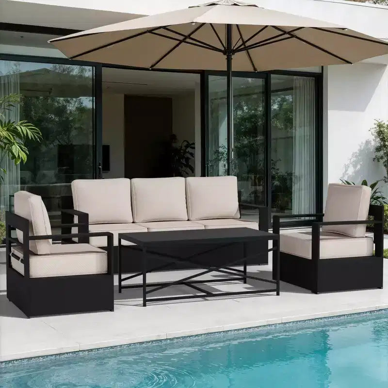 UPTIOT 4-Piece Outdoor Patio Conversation Set