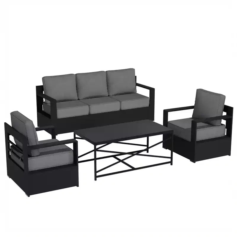 UPTIOT 4-Piece Outdoor Patio Conversation Set