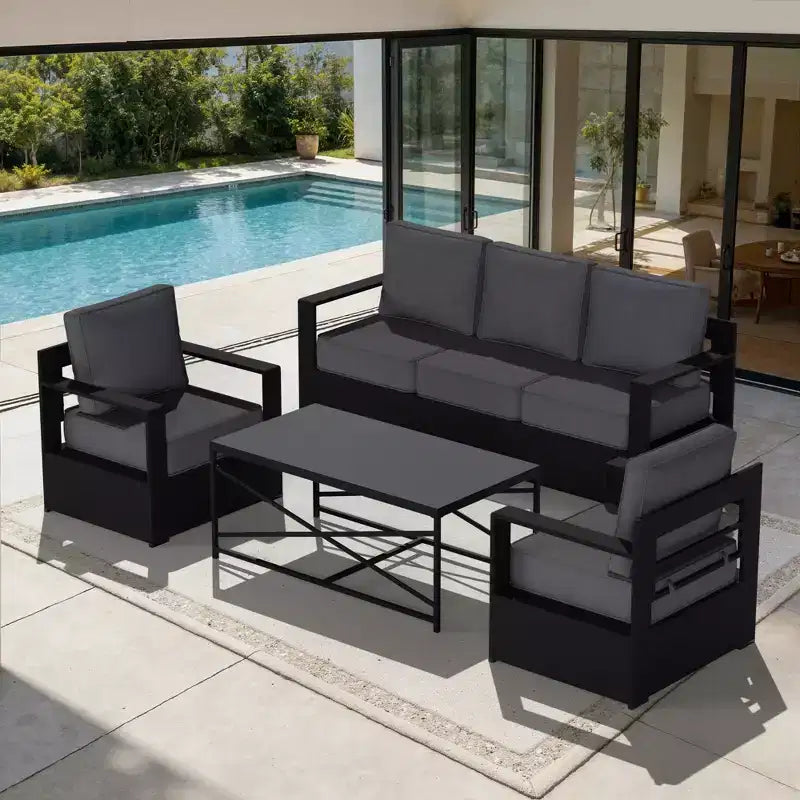 UPTIOT 4-Piece Outdoor Patio Conversation Set