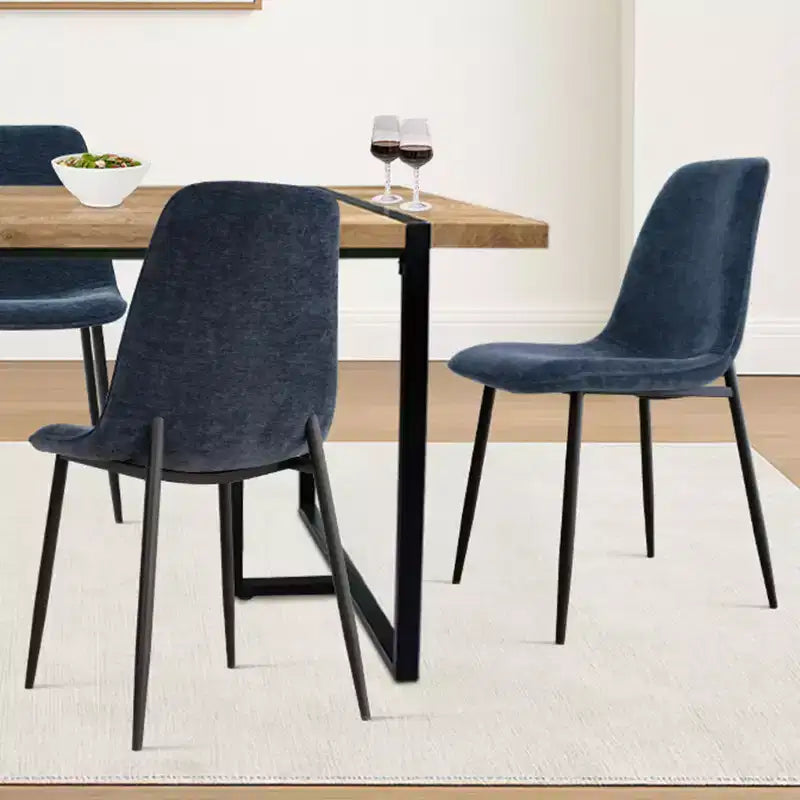 5-Piece Modern Dining Table Set,59 Rectangular Table with 4 Upholstered Chairs Kitchen & Dining Room Small Space Furniture-Panipeachy