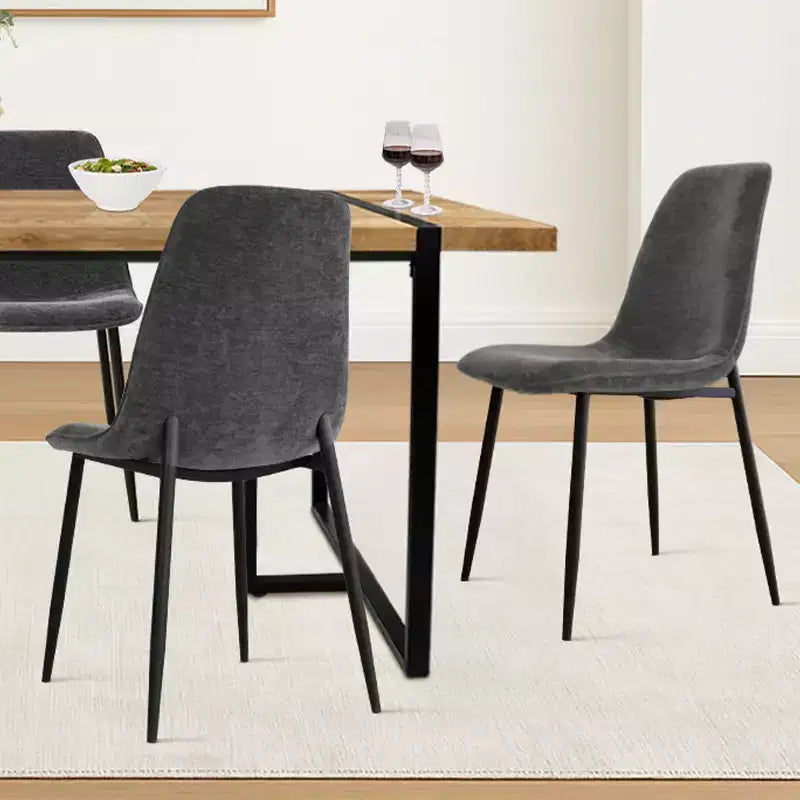 5-Piece Modern Dining Table Set,59 Rectangular Table with 4 Upholstered Chairs Kitchen & Dining Room Small Space Furniture-Panipeachy