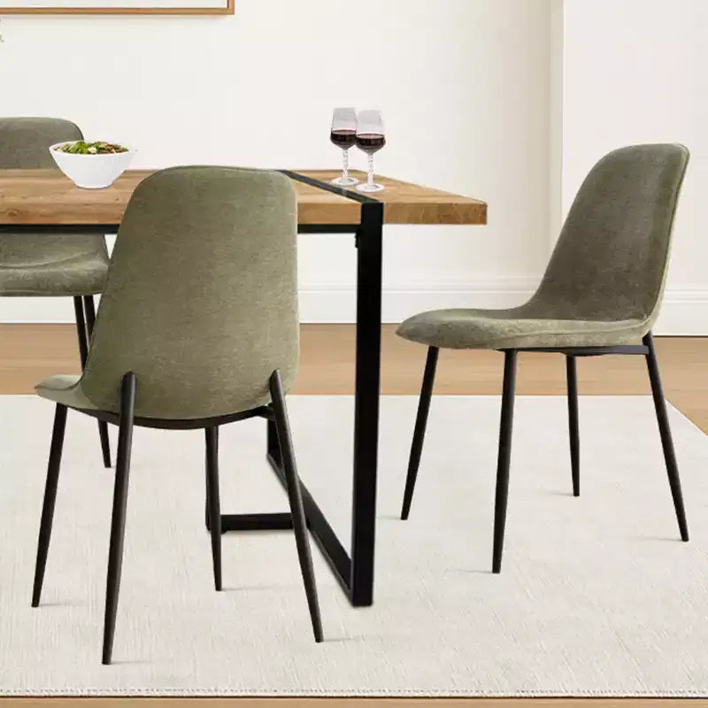 5-Piece Modern Dining Table Set,59 Rectangular Table with 4 Upholstered Chairs Kitchen & Dining Room Small Space Furniture-Panipeachy