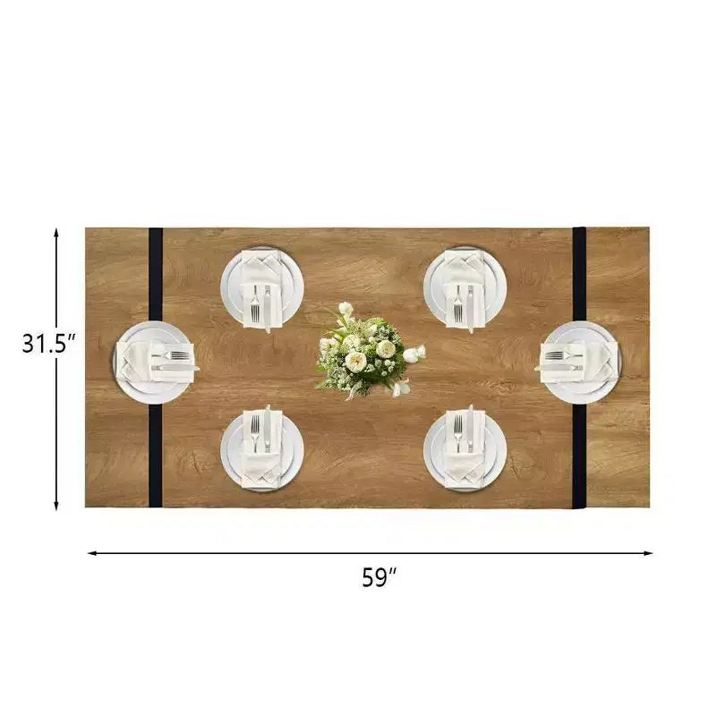 5-Piece Modern Dining Table Set,59 Rectangular Table with 4 Upholstered Chairs Kitchen & Dining Room Small Space Furniture-Panipeachy