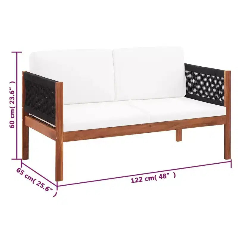 vidaXL 4 Piece Patio Lounge Set Solid Acacia Wood