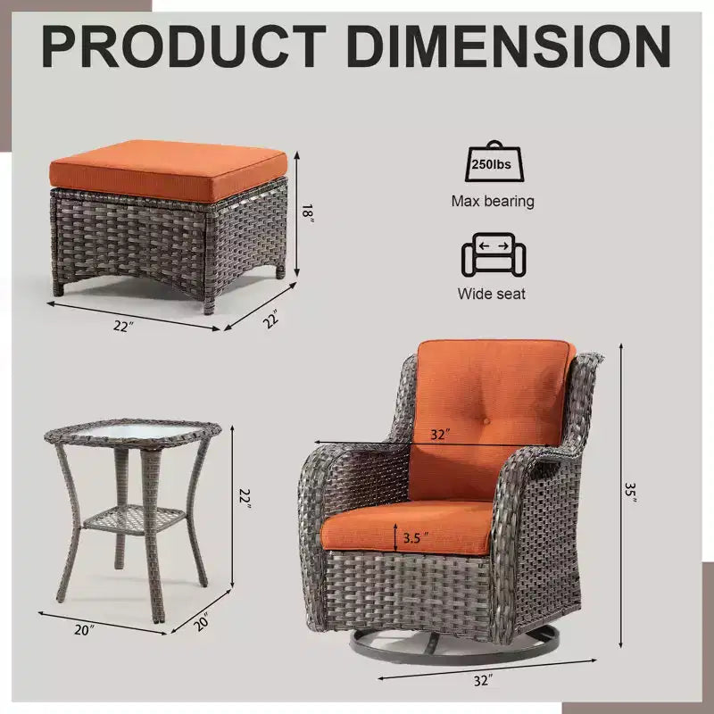 UPTIOT Osage 5-Piece Seating Group with Cushions