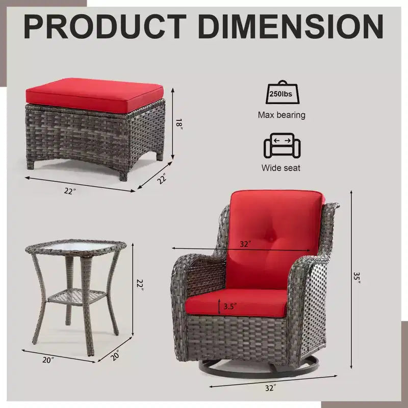 UPTIOT Osage 5-Piece Seating Group with Cushions