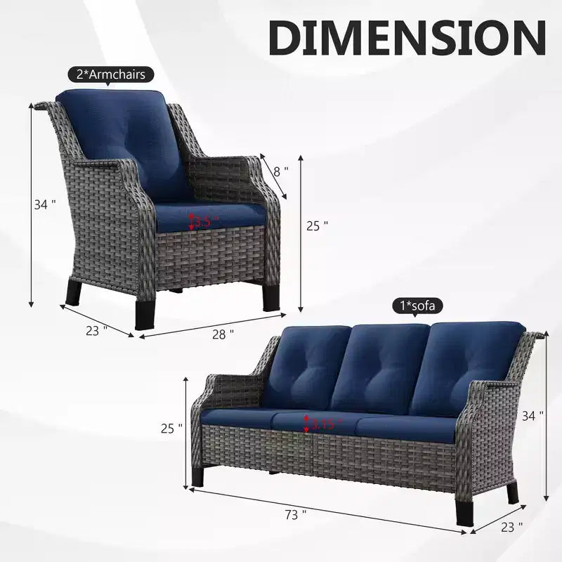 UPTIOT All-Weather Outdoor Set with Ergonomic Seating & Water-Repellent Design