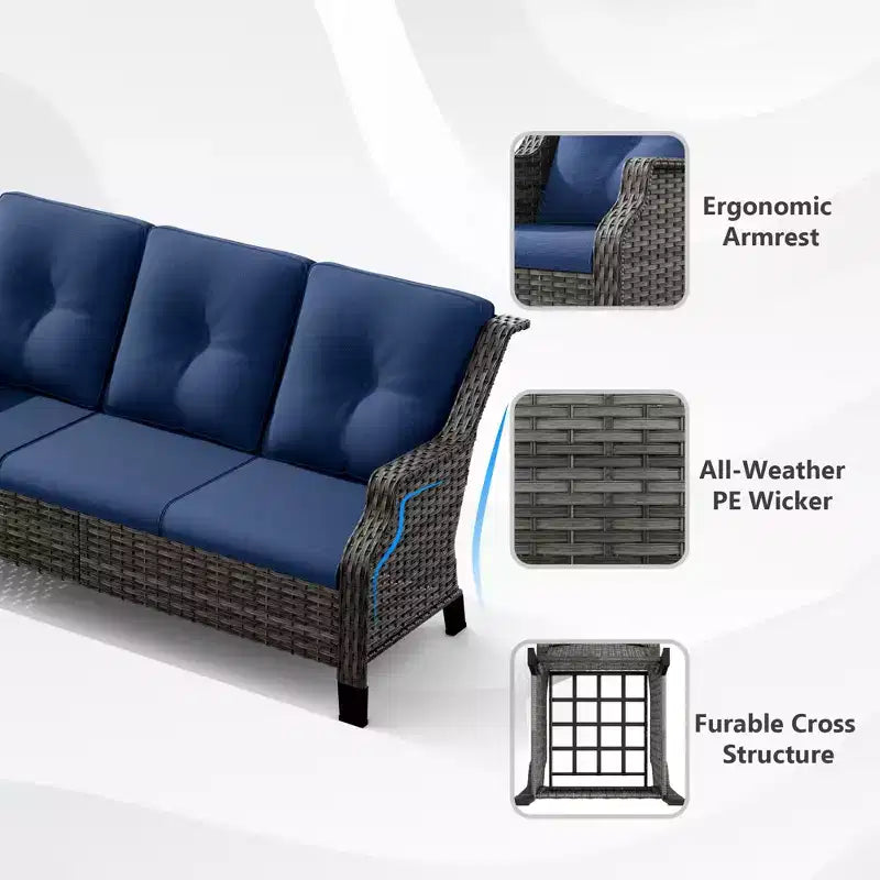 UPTIOT All-Weather Outdoor Set with Ergonomic Seating & Water-Repellent Design