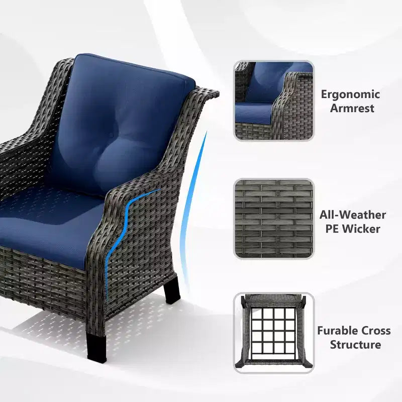 UPTIOT All-Weather Outdoor Set with Ergonomic Seating & Water-Repellent Design