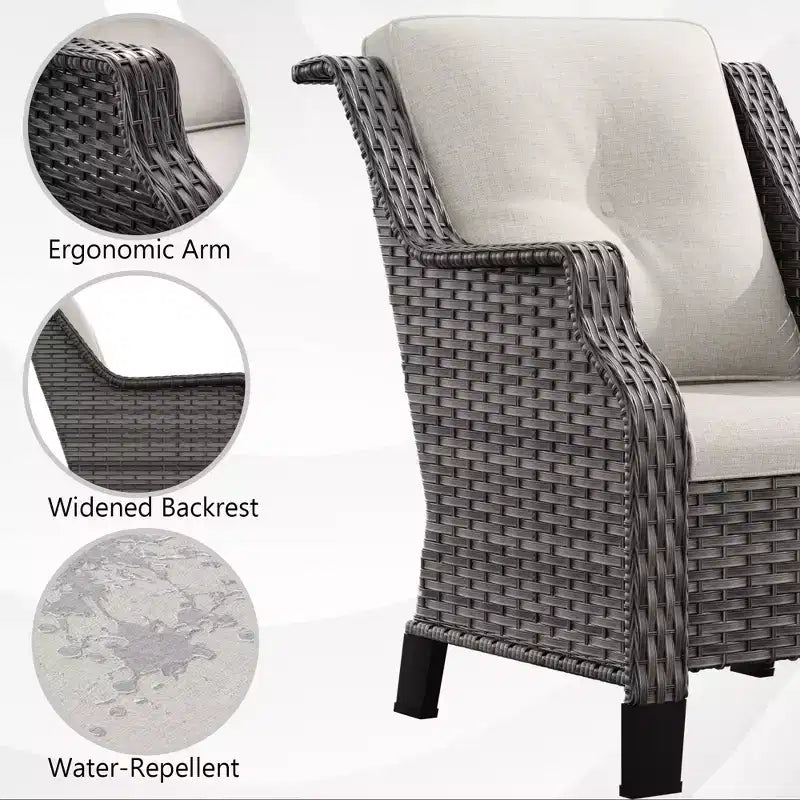 UPTIOT All-Weather Outdoor Set with Ergonomic Seating & Water-Repellent Design
