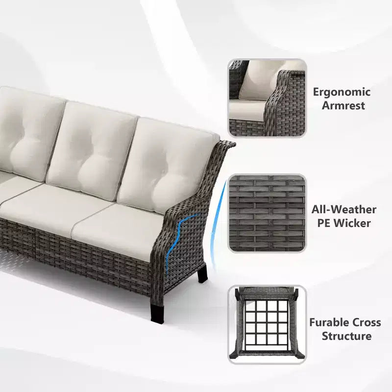 UPTIOT All-Weather Outdoor Set with Ergonomic Seating & Water-Repellent Design