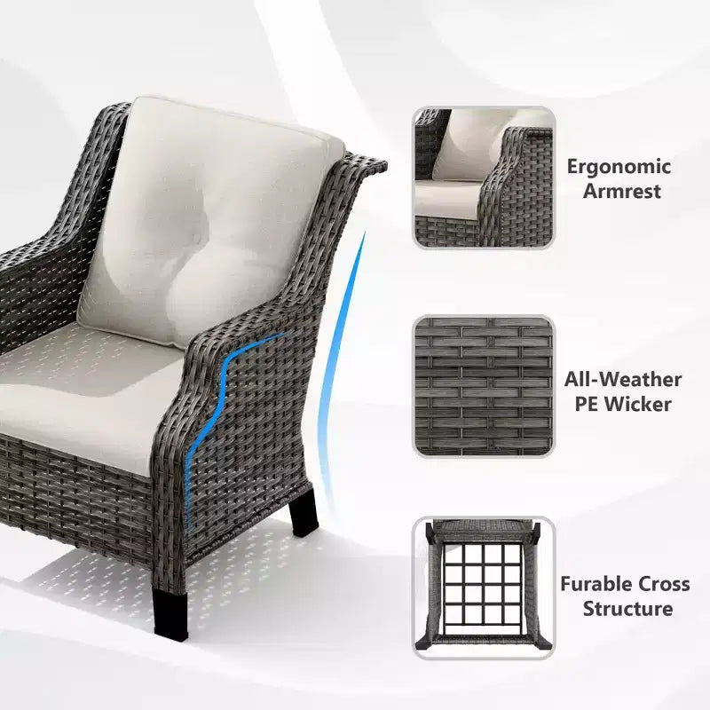 UPTIOT All-Weather Outdoor Set with Ergonomic Seating & Water-Repellent Design