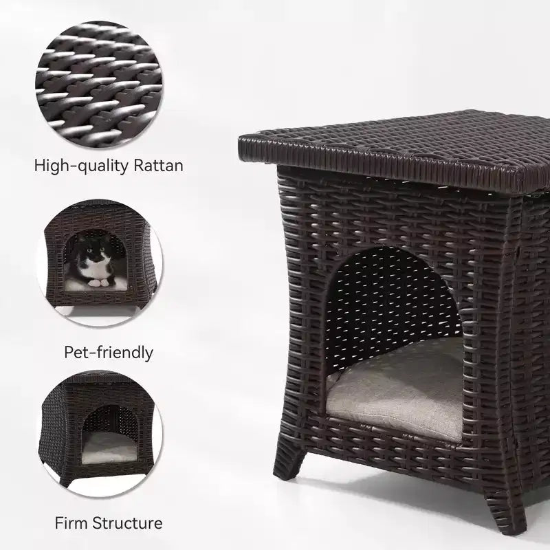 UPTIOT Premium Rattan Patio Chair Set with Coffee Table for Pet-Friendly Outdoor Spaces