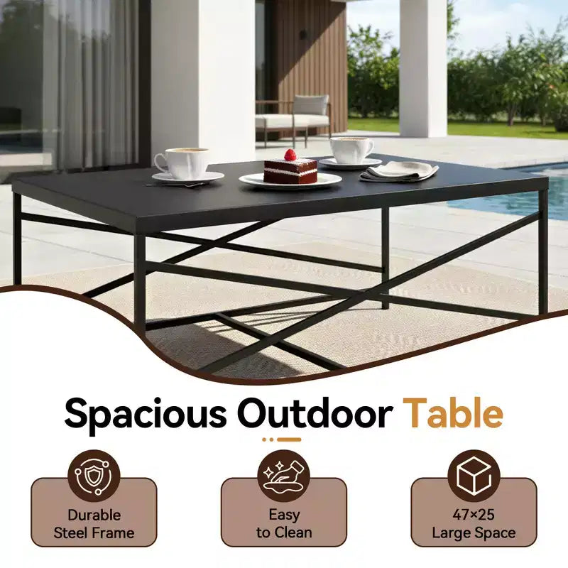 UPTIOT Outdoor Patio Sofa Set with Rocking Chairs and Coffee Table for All-Season Relaxation