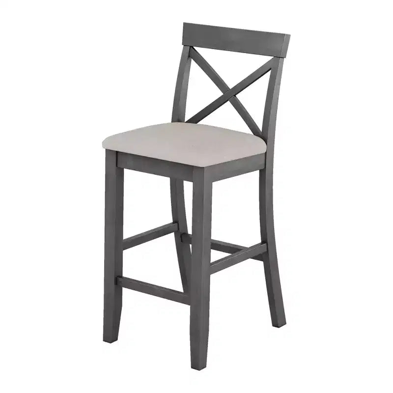 3 Pieces Wood Bar Height Dining Table Set, Farmhouse Rectangle Kitchen Breakfast Nook with 2 Chairs for Small Places