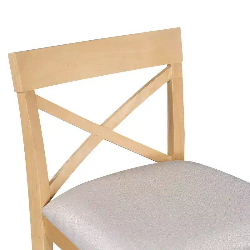 3 Pieces Wood Bar Height Dining Table Set, Farmhouse Rectangle Kitchen Breakfast Nook with 2 Chairs for Small Places