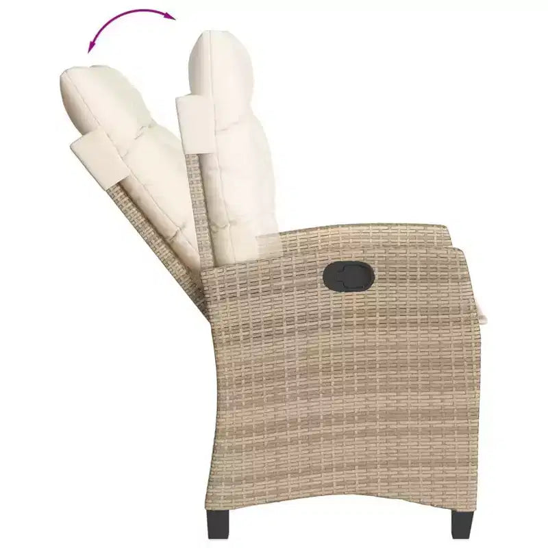 vidaXL Patio Dining Set with Cushions - Poly Rattan