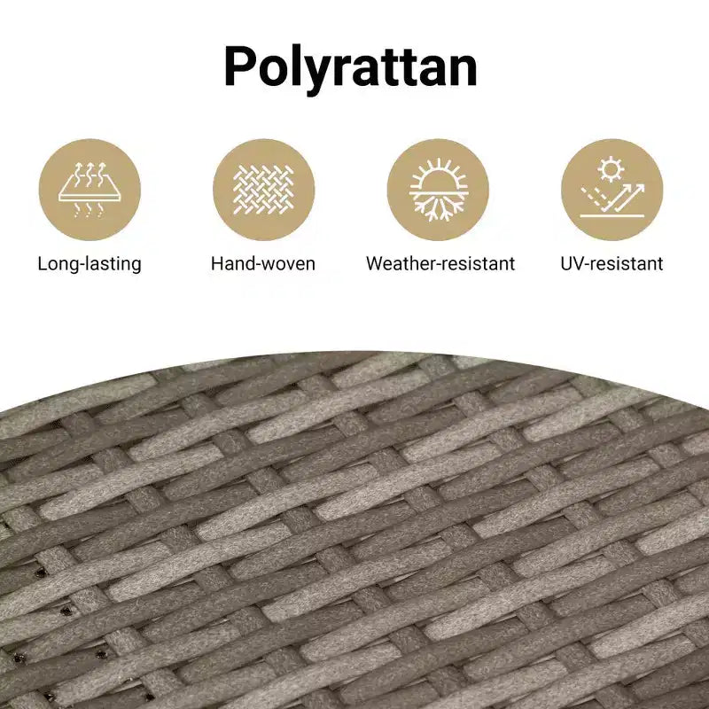 vidaXL Trendy Poly Rattan Patio Dining Set