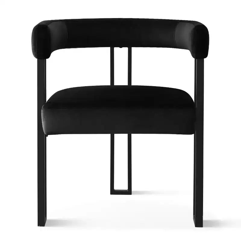 47-83 Extendable Dining Table Set for 4, Black Table and 4 Upholstered Velvet Dining Chairs with Metal Legs, Modern Style-Panipeachy