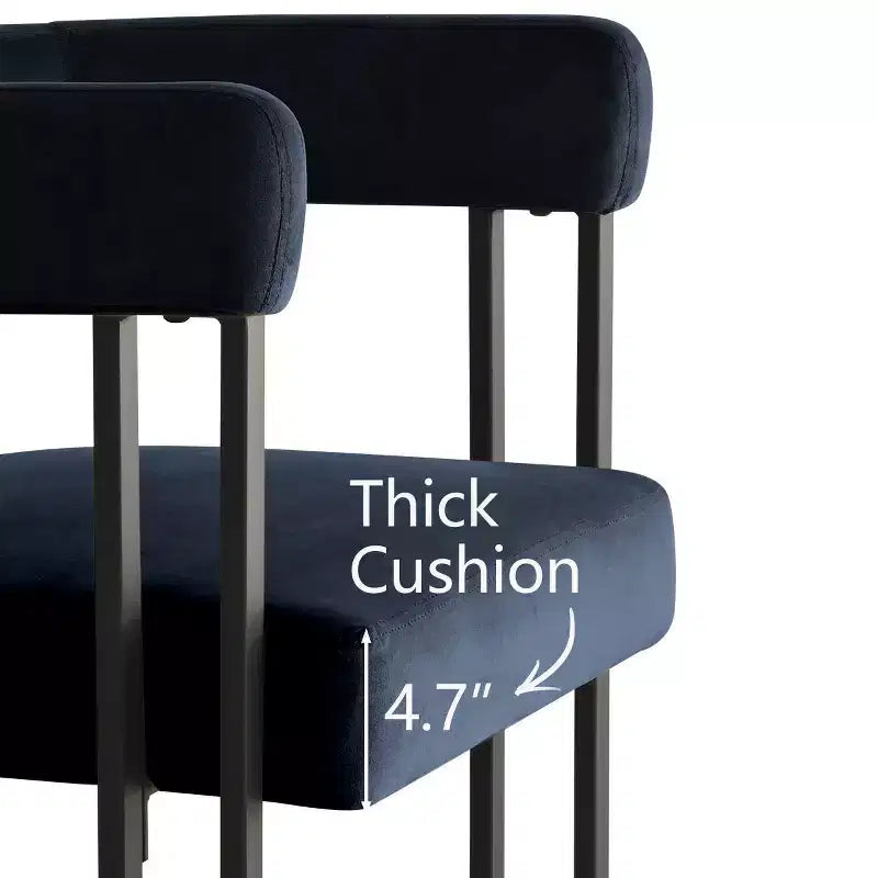 47-83 Extendable Dining Table Set for 4, Black Table and 4 Upholstered Velvet Dining Chairs with Metal Legs, Modern Style-Panipeachy