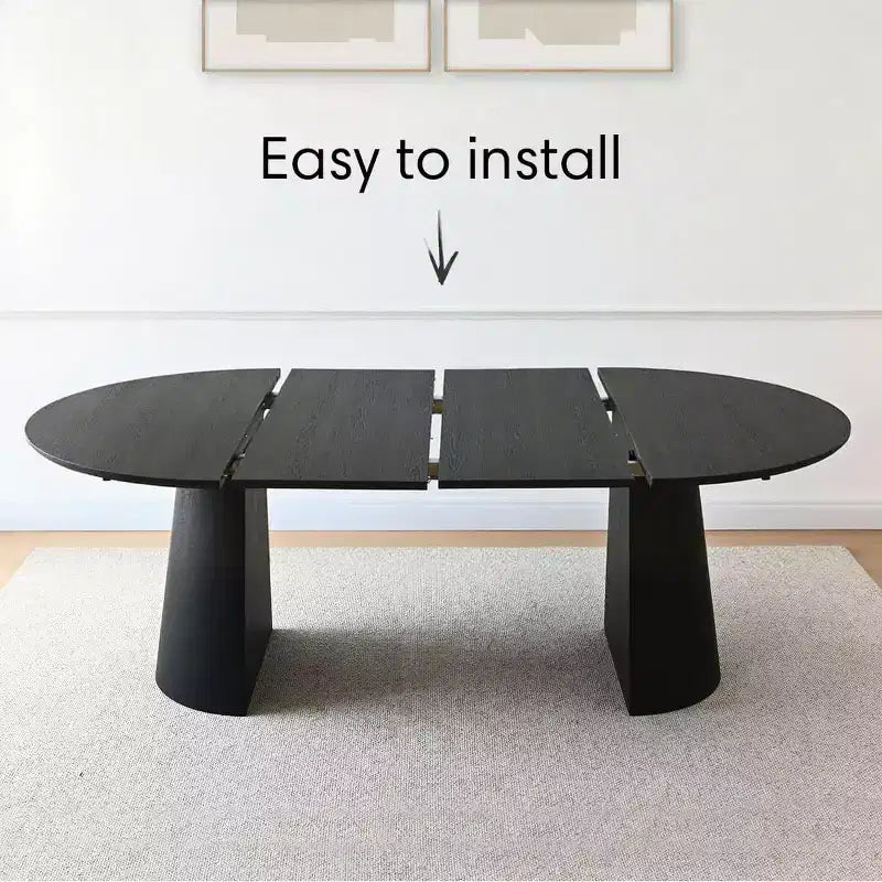 47-83 Extendable Dining Table Set for 4, Black Table and 4 Upholstered Velvet Dining Chairs with Metal Legs, Modern Style-Panipeachy