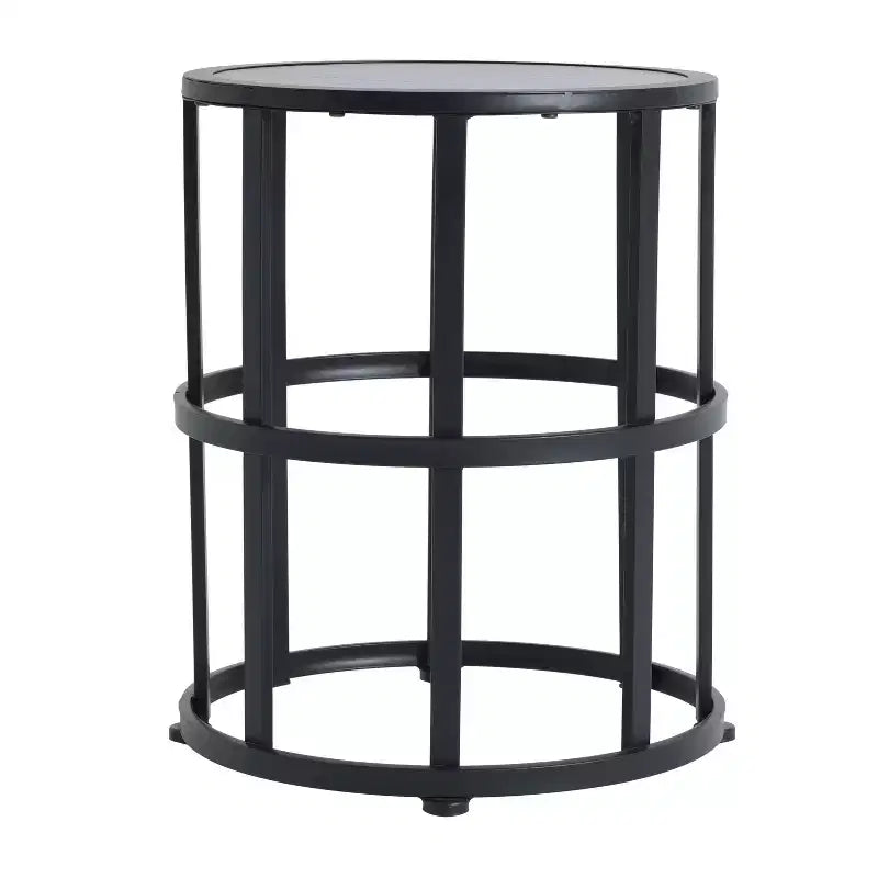 Christopher Knight Home Liliane 3 Piece Outdoor Acacia Wood Rope Chair with Ceramic Tile End Table