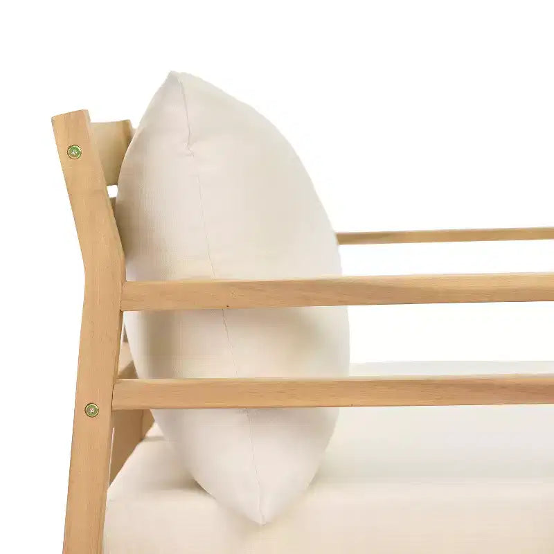 Christopher Knight Home Niran Modern 5 Piece Acacia Wood Patio Seating Set with Curved Backrest Design and Cushions
