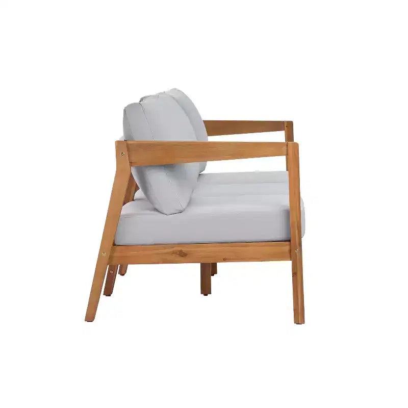 Christopher Knight Home Phachara Modern 4 Piece Acacia Wood Patio Seating Set with Cushions and Slatted Table