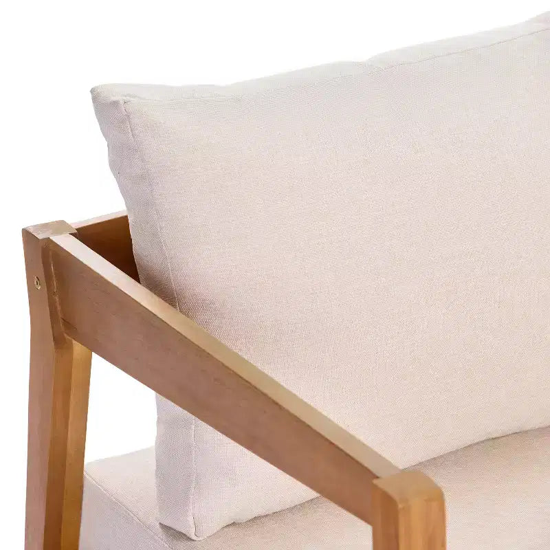 Christopher Knight Home Phachara Modern 4 Piece Acacia Wood Patio Seating Set with Cushions and Slatted Table