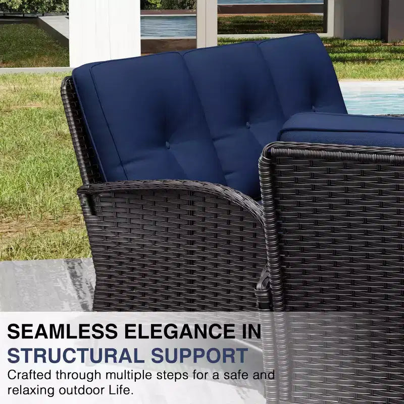 UPTIOT Outdoor Swivel Chair Set: 1 Sofa, 4 Swivel Chairs, 2 Ottomans & All-Weather Design