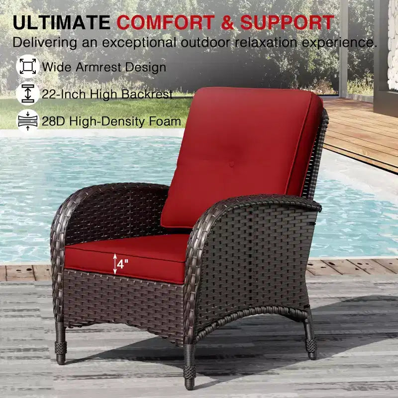 UPTIOT Outdoor Swivel Chair Set: 1 Sofa, 4 Swivel Chairs, 2 Ottomans & All-Weather Design