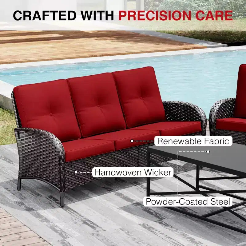 UPTIOT Outdoor Swivel Chair Set: 1 Sofa, 4 Swivel Chairs, 2 Ottomans & All-Weather Design