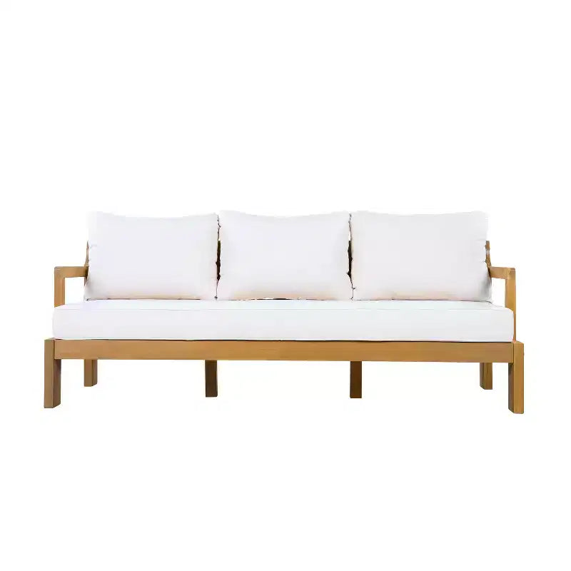 Christopher Knight Home Letizia Modern 5 Piece Patio Acacia Wood Seating Set and Coffee Table