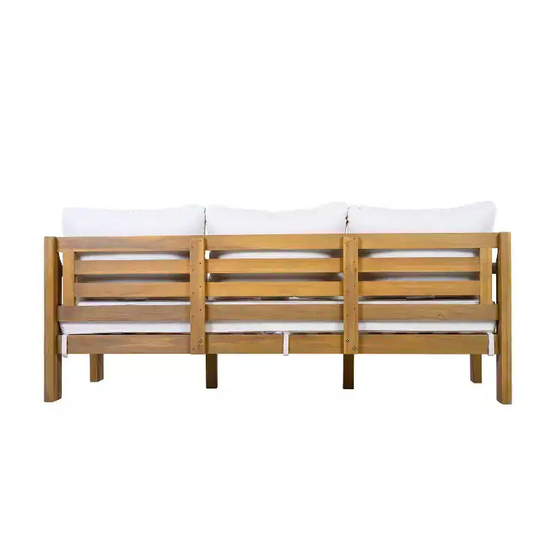 Christopher Knight Home Letizia Modern 5 Piece Patio Acacia Wood Seating Set and Coffee Table