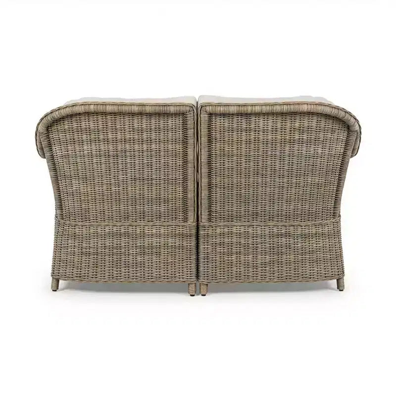 Martha Stewart All-Weather Rattan Wicker Patio Loveseat, 2 Chairs,Coffee Table - Weathered Gray