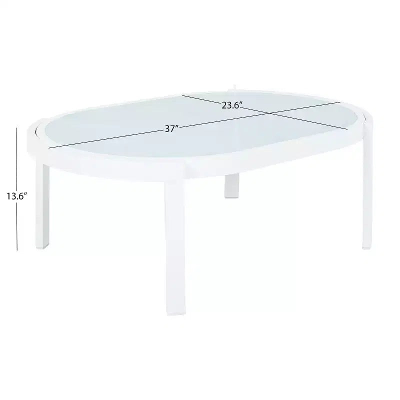 Christopher Knight Home Althea 5 Piece Modern Outdoor Curved Aluminum Conversation Set with Glass Coffee Table