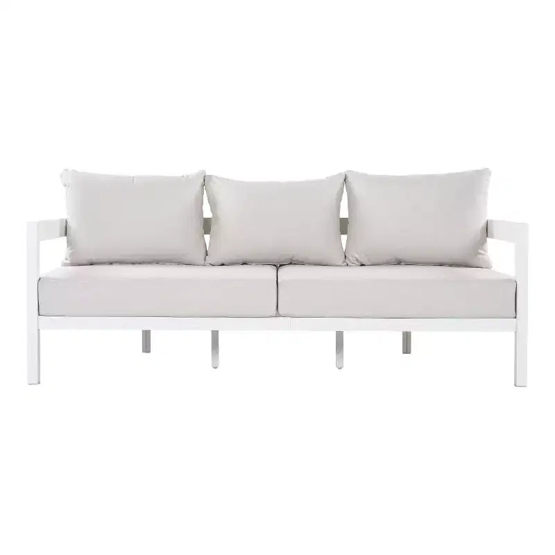 Christopher Knight Home Althea 5 Piece Modern Outdoor Curved Aluminum Conversation Set with Glass Coffee Table