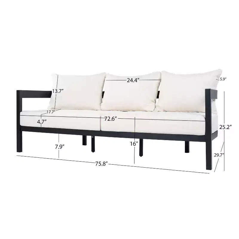 Christopher Knight Home Althea 5 Piece Modern Outdoor Curved Aluminum Conversation Set with Glass Coffee Table