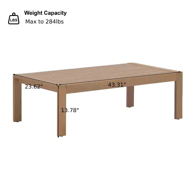 Christopher Knight Home Febi Modern 4 Piece Acacia Patio Seating Set with Cushion and Slatted Table