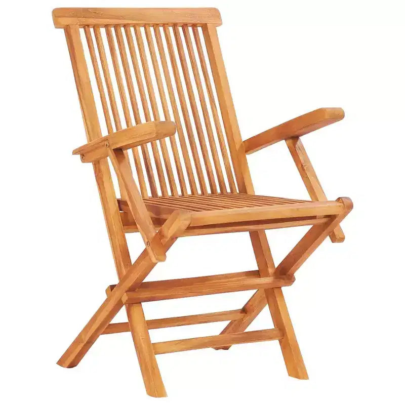 vidaXL Garden Table And Chair Natural Teak