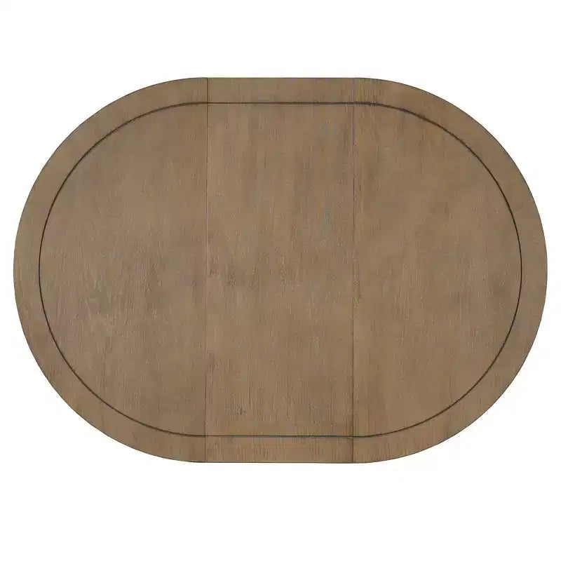 Extendable Dining Table Set for 6 with 4 Upholstered Chairs, Rustic Farmhouse Kitchen Table Set with Distressed Finish