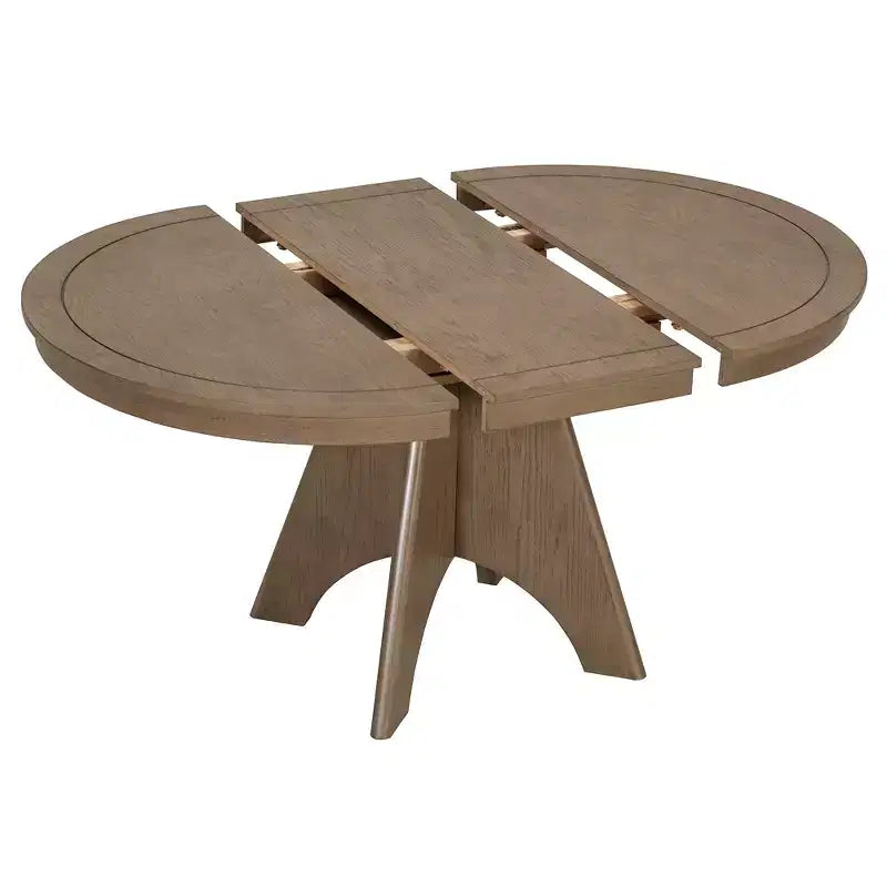 Extendable Dining Table Set for 6 with 4 Upholstered Chairs, Rustic Farmhouse Kitchen Table Set with Distressed Finish