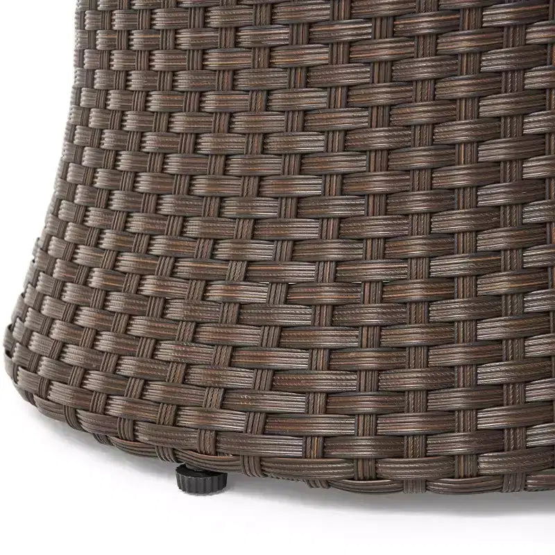 ModernLuxe 3pcs Outdoor Conversation Set Wicker Patio Chat Set, PE Rattan Chairs with Cushions & Tempered Glass Table