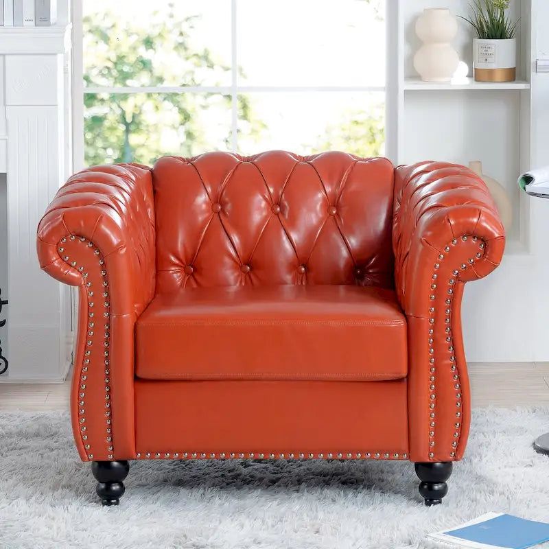 Fauteuil Club Chesterfield en cuir PU