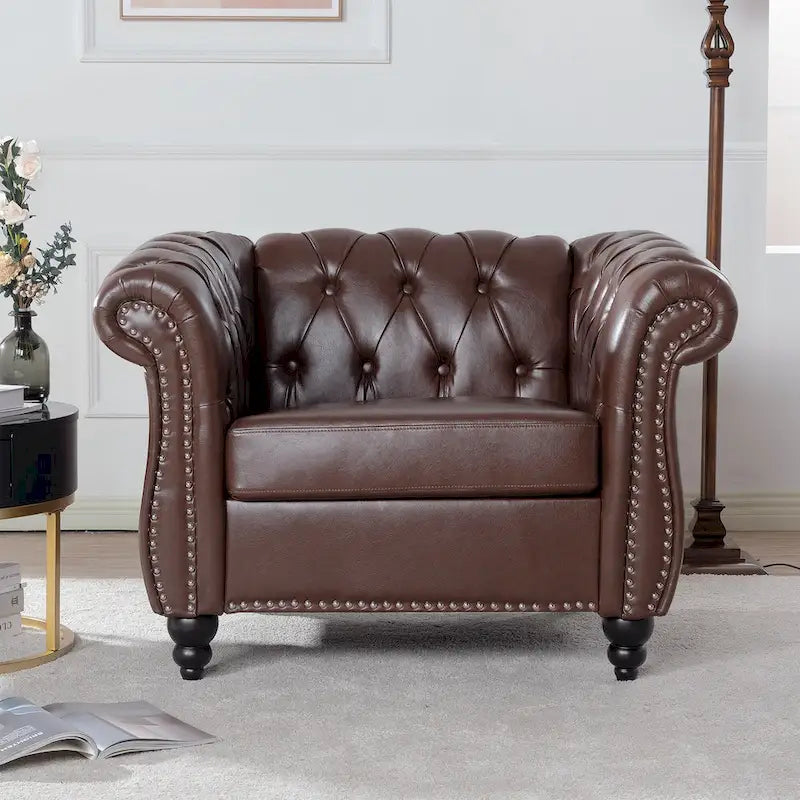 Fauteuil Club Chesterfield en cuir PU