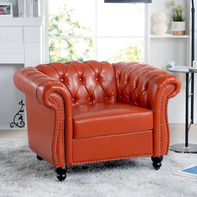 Fauteuil Club Chesterfield en cuir PU