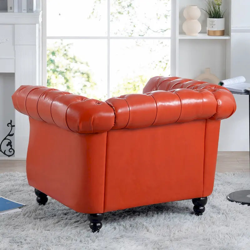 Fauteuil Club Chesterfield en cuir PU