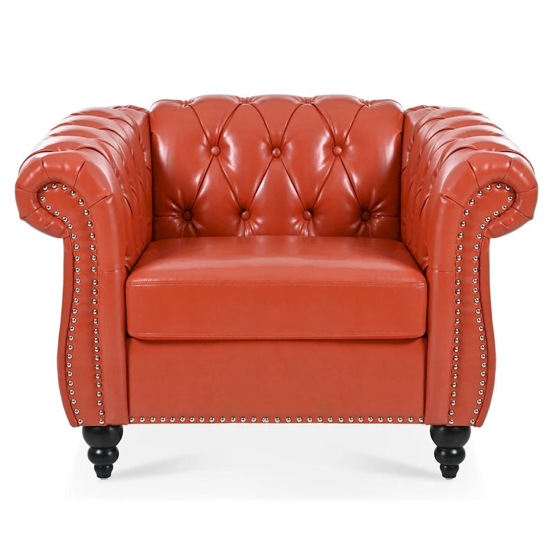 Fauteuil Club Chesterfield en cuir PU