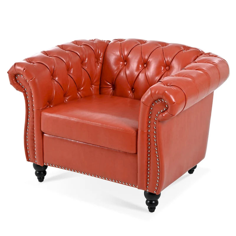 Fauteuil Club Chesterfield en cuir PU